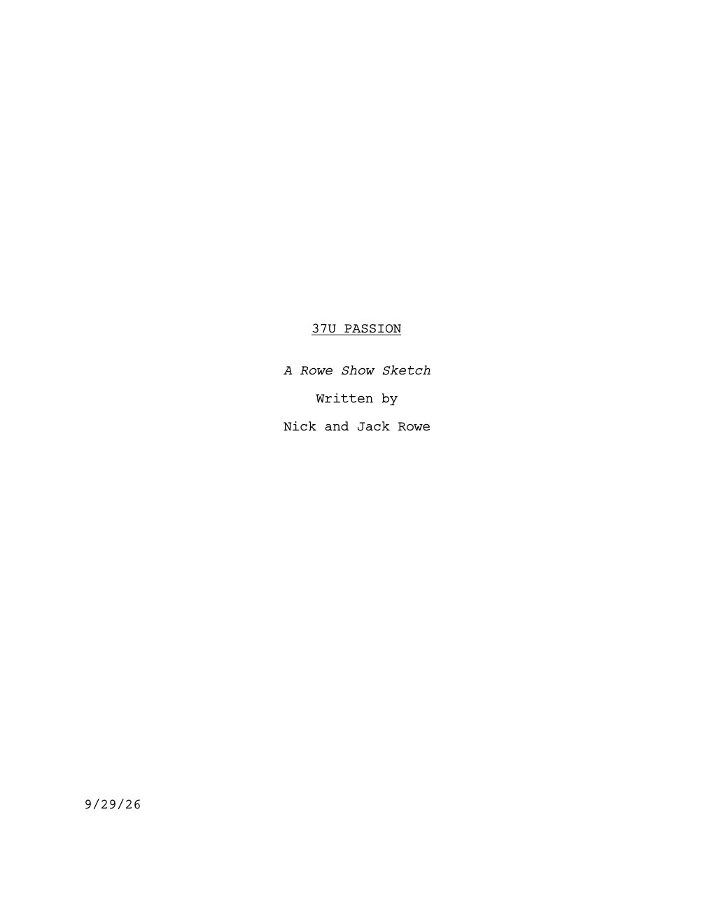 Title page of 37U Passion