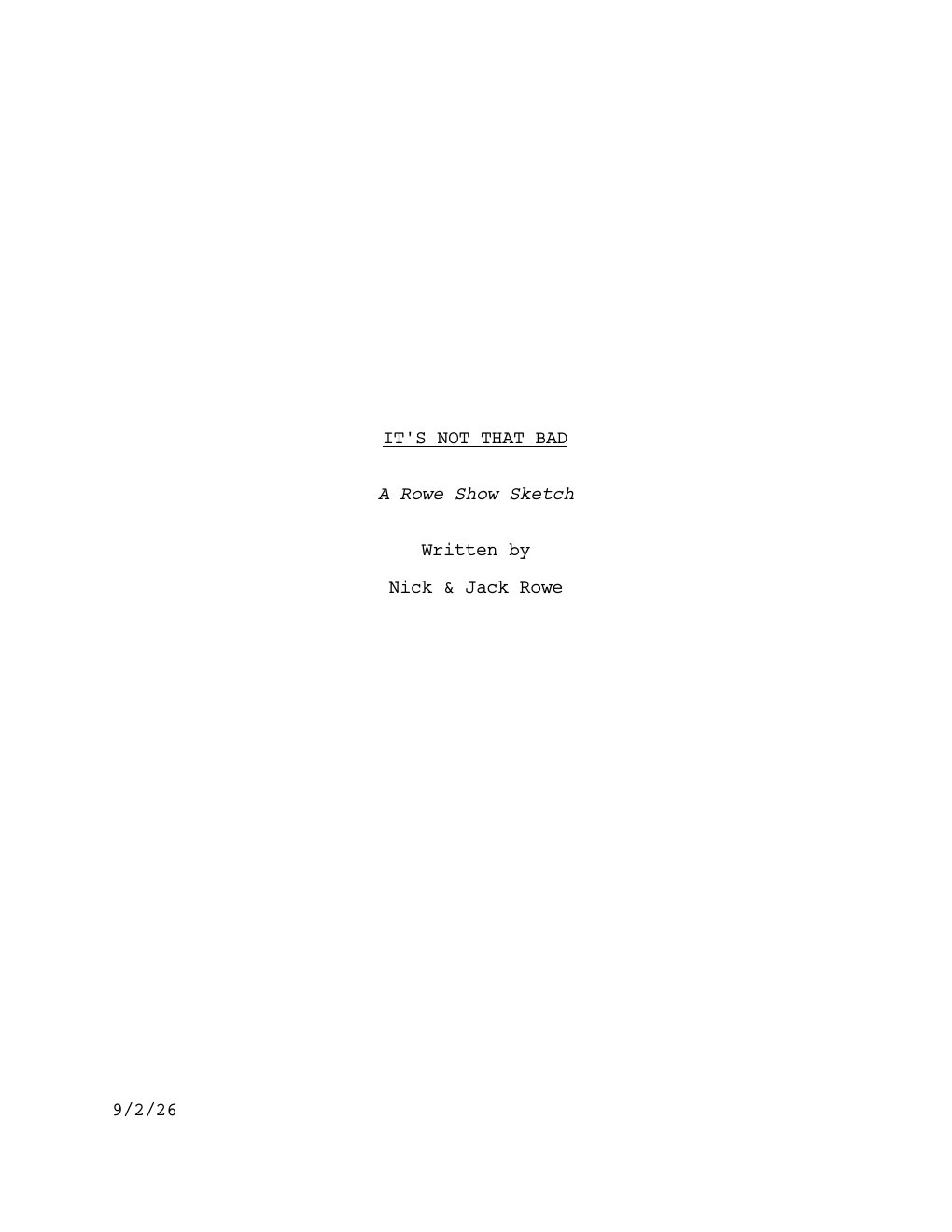 Title page of It&rsquo;s Not That Bad