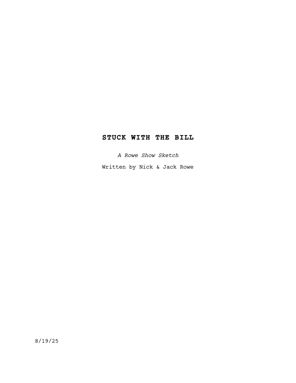 Title page of Stuck with the Bill