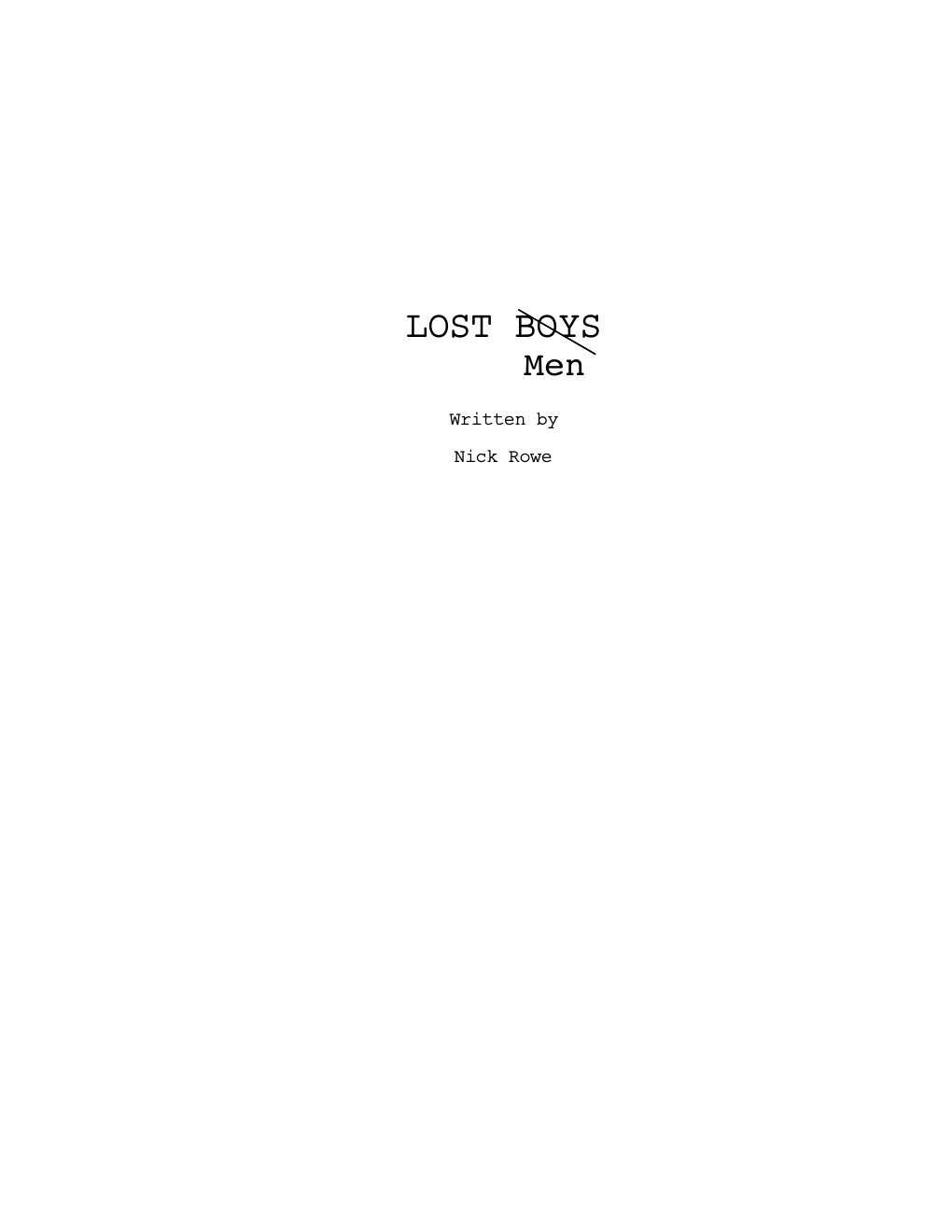 Title page of The Lost Boys (Men)
